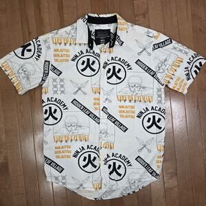 Naruto Shippuden Collection Men's Button Up Shirt Size Small Graphic Anime Y2K